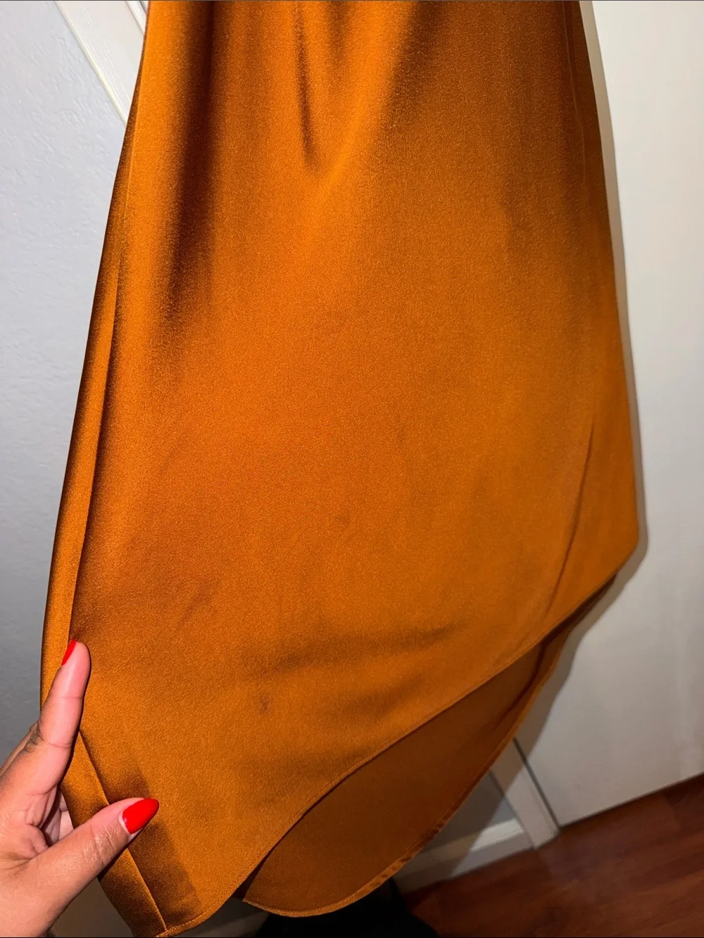 Abercrombie & Fitch Rust Satin Maxi Slip Dress